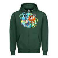 Sports Green gumball and darwin Zipper Hoodie - linhVisuals