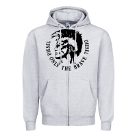 Heather Grey diesel only the brave Zipper Hoodie - linhVisuals