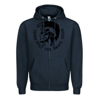 Navy diesel only the brave Zipper Hoodie - linhVisuals