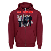Burgundy one direction watercolor [tw] Zipper Hoodie - linhVisuals