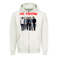 Oatmeal Heather one direction watercolor [tw] Zipper Hoodie - linhVisuals
