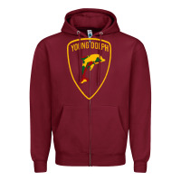 Burgundy young dolph Zipper Hoodie - linhVisuals