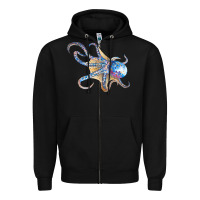 Black octopus t  shirtoctopus t  shirt Zipper Hoodie - linhVisuals