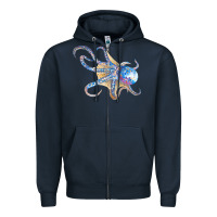 Navy octopus t  shirtoctopus t  shirt Zipper Hoodie - linhVisuals