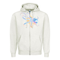 Oatmeal Heather octopus t  shirtoctopus t  shirt Zipper Hoodie - linhVisuals