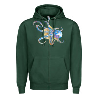 Sports Green octopus t  shirtoctopus t  shirt Zipper Hoodie - linhVisuals