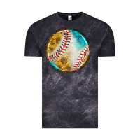 Cloud Black baseball with sunflower round earrings Vintage Tee - BundleAndBundleShop