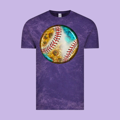Baseball With Sunflower Round Earrings Vintage Tee Designed By Bundleandbundleshop