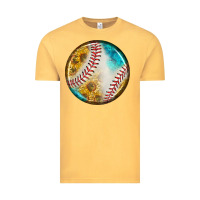 Vintage Mustard baseball with sunflower round earrings Vintage Tee - BundleAndBundleShop
