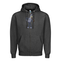 Charcoal Heather futurama bender Zipper Hoodie - linhVisuals