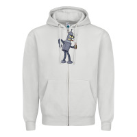 Dove Grey futurama bender Zipper Hoodie - linhVisuals