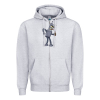 Heather Grey futurama bender Zipper Hoodie - linhVisuals