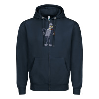 Navy futurama bender Zipper Hoodie - linhVisuals