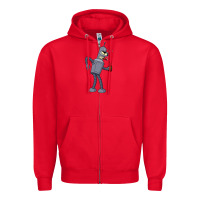 Red futurama bender Zipper Hoodie - linhVisuals