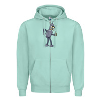 Seafoam futurama bender Zipper Hoodie - linhVisuals