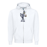 White futurama bender Zipper Hoodie - linhVisuals