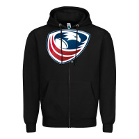 Black usa rugby Zipper Hoodie - linhVisuals