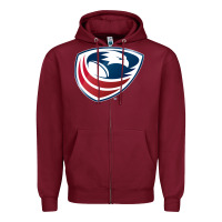 Burgundy usa rugby Zipper Hoodie - linhVisuals