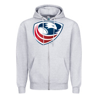 Heather Grey usa rugby Zipper Hoodie - linhVisuals
