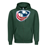 Sports Green usa rugby Zipper Hoodie - linhVisuals