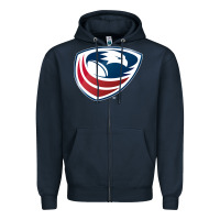 Navy usa rugby Zipper Hoodie - linhVisuals