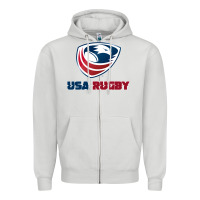 Dove Grey usa rugby Zipper Hoodie - linhVisuals
