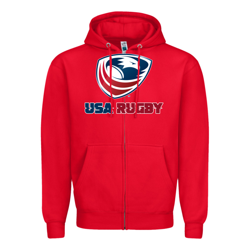 Usa Rugby Zipper Hoodie by linhVisuals | Teevron