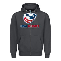 Smoke usa rugby Zipper Hoodie - linhVisuals