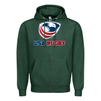Sports Green usa rugby Zipper Hoodie - linhVisuals
