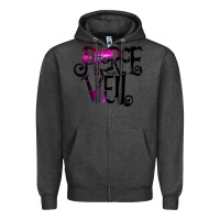 Charcoal Heather pierce the veil twhite Zipper Hoodie - linhVisuals