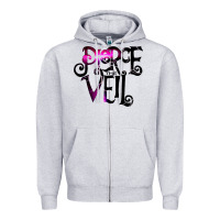 Heather Grey pierce the veil twhite Zipper Hoodie - linhVisuals