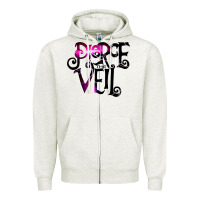 Oatmeal Heather pierce the veil twhite Zipper Hoodie - linhVisuals