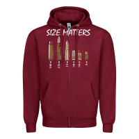 Burgundy size matters Zipper Hoodie - linhVisuals