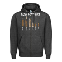 Charcoal Heather size matters Zipper Hoodie - linhVisuals