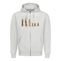Dove Grey size matters Zipper Hoodie - linhVisuals