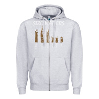 Heather Grey size matters Zipper Hoodie - linhVisuals