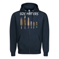 Navy size matters Zipper Hoodie - linhVisuals