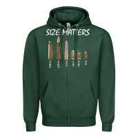Sports Green size matters Zipper Hoodie - linhVisuals