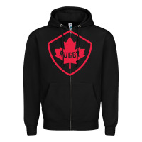 Black rugby canada Zipper Hoodie - linhVisuals