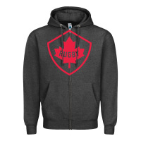 Charcoal Heather rugby canada Zipper Hoodie - linhVisuals