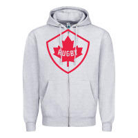 Heather Grey rugby canada Zipper Hoodie - linhVisuals