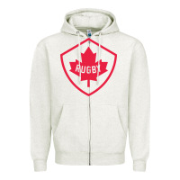 Oatmeal Heather rugby canada Zipper Hoodie - linhVisuals