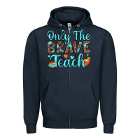 Navy only the brave teach Zipper Hoodie - JahusDesignShop
