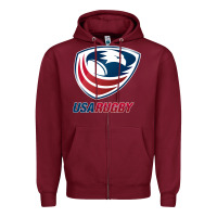 Burgundy usa rugby Zipper Hoodie - linhVisuals