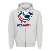 Dove Grey usa rugby Zipper Hoodie - linhVisuals
