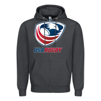 Smoke usa rugby Zipper Hoodie - linhVisuals