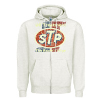 Oatmeal Heather stp    nostalgia drag racing Zipper Hoodie - linhVisuals