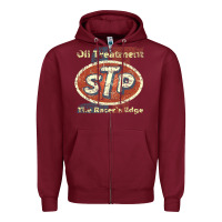 Burgundy stp    nostalgia drag racing Zipper Hoodie - linhVisuals