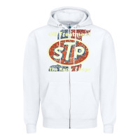 White stp    nostalgia drag racing Zipper Hoodie - linhVisuals