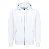 White staff Zipper Hoodie - linhVisuals
